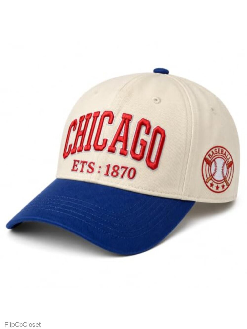 Adjustable Embroidered Vintage Baseball Cap Two-Tone Cotton Hat